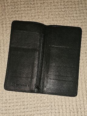 Motorola Black Leather Organizer Wallet/Business Checks